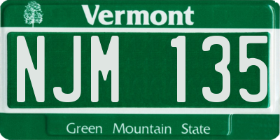 VT license plate NJM135
