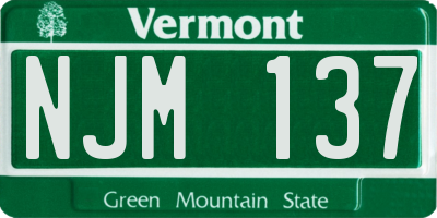 VT license plate NJM137