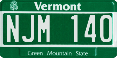 VT license plate NJM140