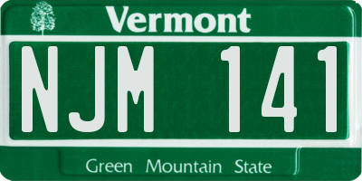 VT license plate NJM141
