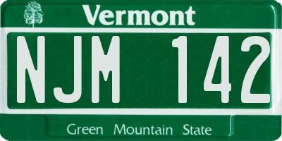 VT license plate NJM142