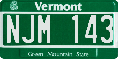 VT license plate NJM143