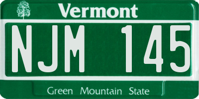 VT license plate NJM145