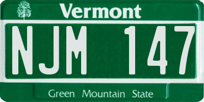 VT license plate NJM147