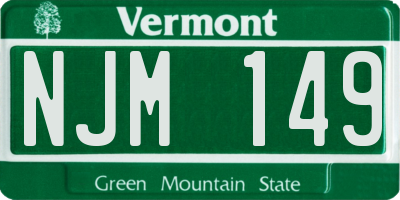 VT license plate NJM149