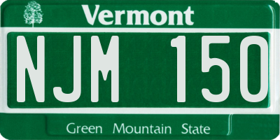 VT license plate NJM150