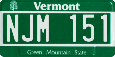 VT license plate NJM151