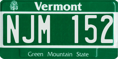 VT license plate NJM152