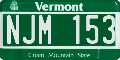 VT license plate NJM153