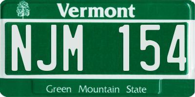 VT license plate NJM154
