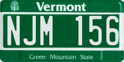 VT license plate NJM156