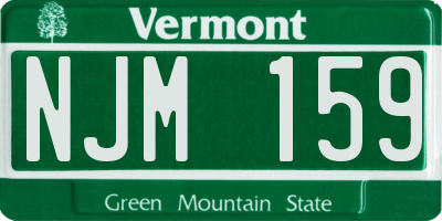 VT license plate NJM159