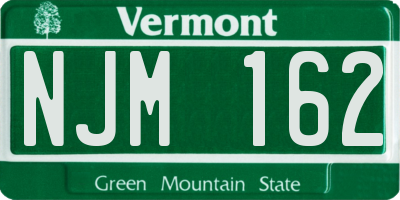 VT license plate NJM162