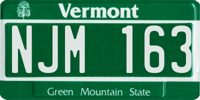 VT license plate NJM163