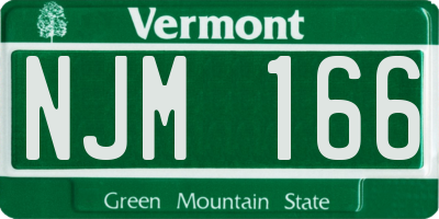 VT license plate NJM166