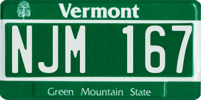 VT license plate NJM167