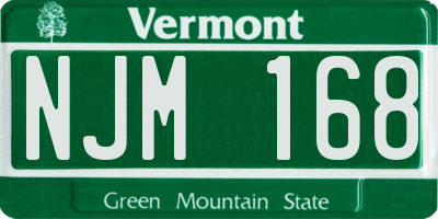 VT license plate NJM168
