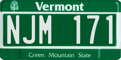 VT license plate NJM171