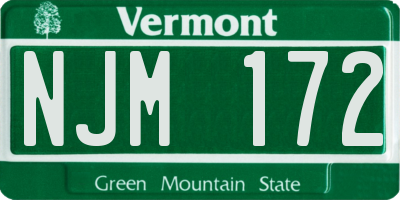 VT license plate NJM172