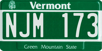 VT license plate NJM173