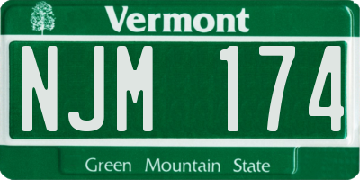 VT license plate NJM174