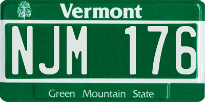 VT license plate NJM176