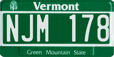 VT license plate NJM178