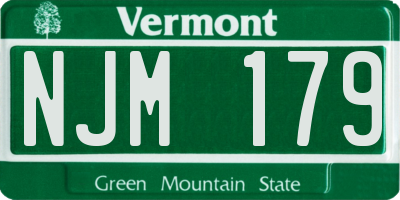 VT license plate NJM179