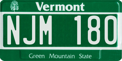 VT license plate NJM180