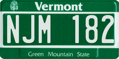 VT license plate NJM182