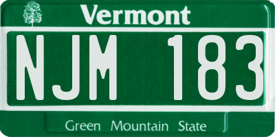 VT license plate NJM183