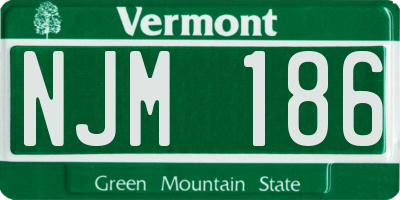 VT license plate NJM186