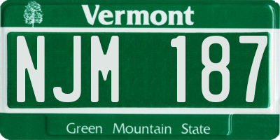 VT license plate NJM187