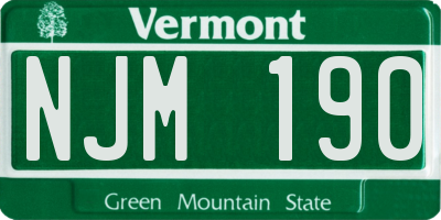 VT license plate NJM190