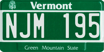 VT license plate NJM195
