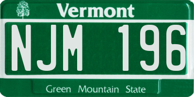 VT license plate NJM196