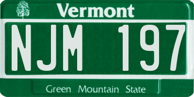 VT license plate NJM197