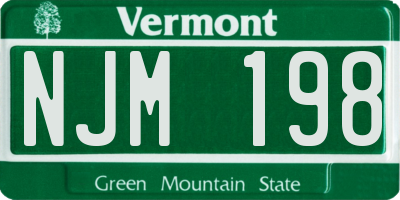 VT license plate NJM198