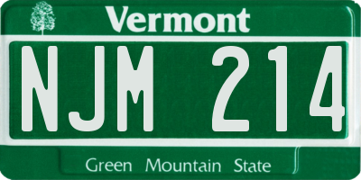 VT license plate NJM214