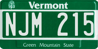 VT license plate NJM215
