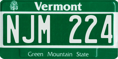 VT license plate NJM224