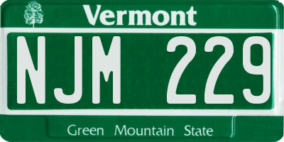VT license plate NJM229