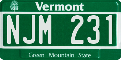 VT license plate NJM231