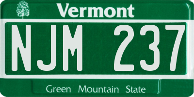 VT license plate NJM237