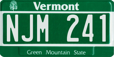 VT license plate NJM241