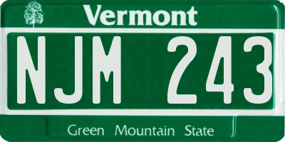 VT license plate NJM243