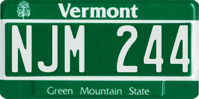 VT license plate NJM244