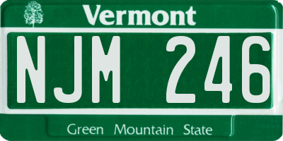 VT license plate NJM246