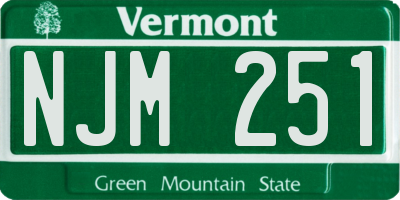 VT license plate NJM251