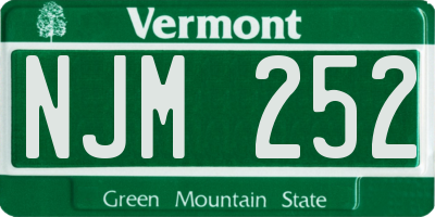 VT license plate NJM252